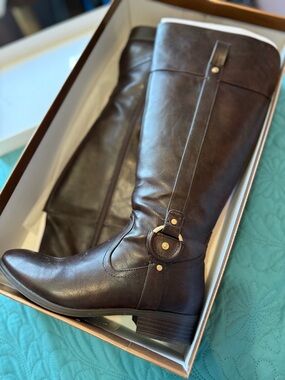 Denver Hayes Michelle Dark Brown Leather Riding Boots